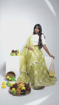 Load and play video in Gallery viewer, GREEN WILD FLOWER DUPATTA