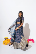 Load image into Gallery viewer, BLUE BANDHANI SET
